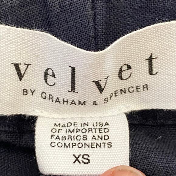 VELVET by GRAHAM & SPENCER Lola 100% Linen Wide Leg Pants Shadow Blue, X-Small - Picture 5 of 12